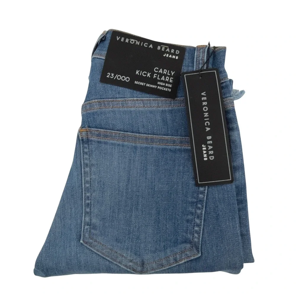 Veronica Beard Carly Skinny Jeans Womens Size 23 Sunrise Blue‎ Frayed Hem NWT